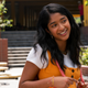 Maitreyi Ramakrishnan as Devi in Never Have I Ever.
